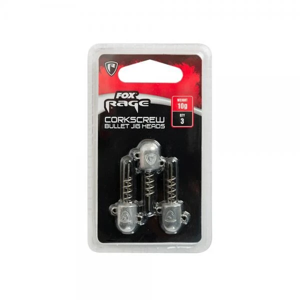 Fox Rage Corkscrew Bullet Jig Head 3pcs 3 Fox Rage Corkscrew Bullet Jig Head 3pcs